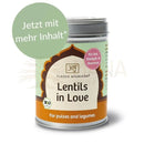 Classic ayurveda linsen liebe bio organic lentils in love can with light green orange label silver metal lid mana shop image to zoom