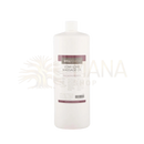 A durchscheinende weiße plastikflasche welltouch lomi lomi massageöl mit minimalistischem etikett in maroon und grau für lomi massage oil bei mana shop