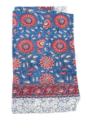 Lunghi sarong mit blau-rotem floralmuster aus leichter baumwolle für strand und sommer von mana shop