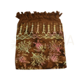 Brauner batik lunghi sarong pareo tuch mit rosa und cremefarbenen meeresschildkrötenmuster von mana shop