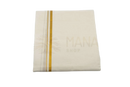 Creamfarbener handgewebter cotton dhoti mit schmalem goldweiß gestreiftem rand lunghi sarong pareo tuch mana shop