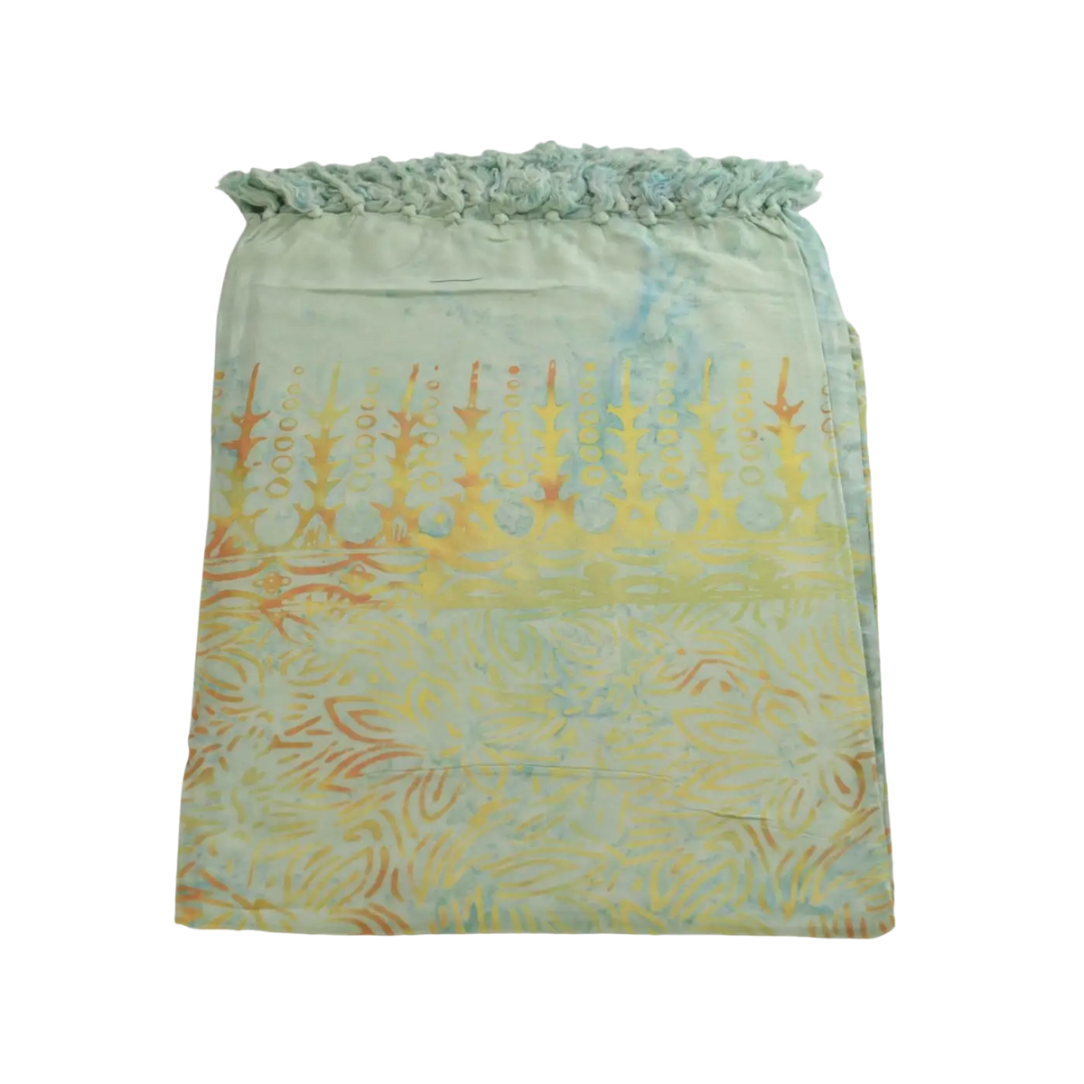 Hellgrünes und gelbes Hamamtuch Lunghi Sarong Pareo Tuch von Mana Shop, 160 x 115 cm, weiches Baumwolltuch
