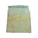 Lightgrüner und gelber batik-stoff lunghi sarong pareo tuch mit fransen am oberen rand von mana shop