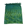 Vibranter grüner lunghi sarong pareo tuch mit sonnenblumenmotiv und fransen von mana shop