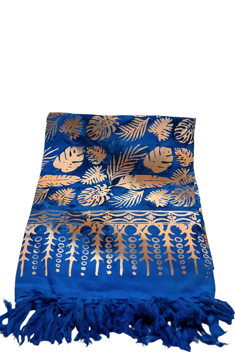 Blauer Hamamtuch aus Seide, Lunghi Sarong Pareo Tuch 160 x 115 cm, weich und leicht, perfekt für Strand oder Sauna.