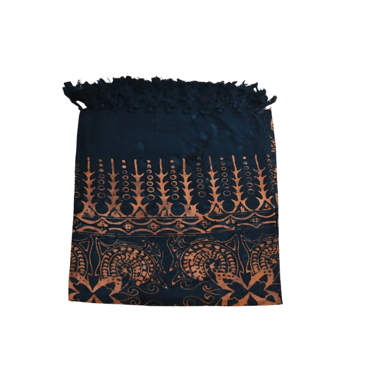Dunkelblaues Batik Hamamtuch, Lunghi Sarong Pareo Tuch 160 x 115 cm von Mana Shop, weiches und leichtes Strandtuch
