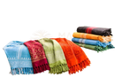 Lebendige lunghi sarong pareo tuch 160 x 115 cm mit gemusterten fransen in magenta blau orange und grün bei mana shop