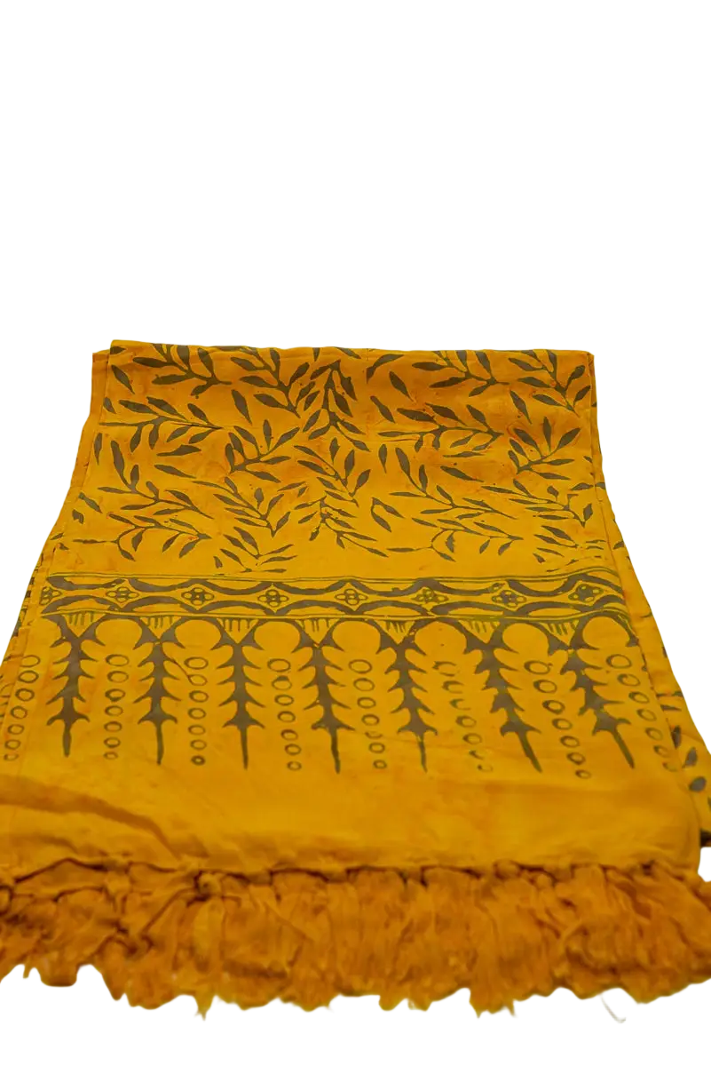Leuchtend gelber Lunghi Sarong Pareo Tuch aus Hamamtuch, 160 x 115 cm, von Mana Shop, textile mit buntem, weichem Stoff