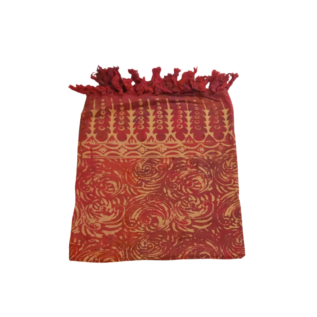 Leuchtend rotes Hamamtuch im Lungi Sarong Pareo Stil, 160 x 115 cm, aus hochwertigem Baumwollmaterial.