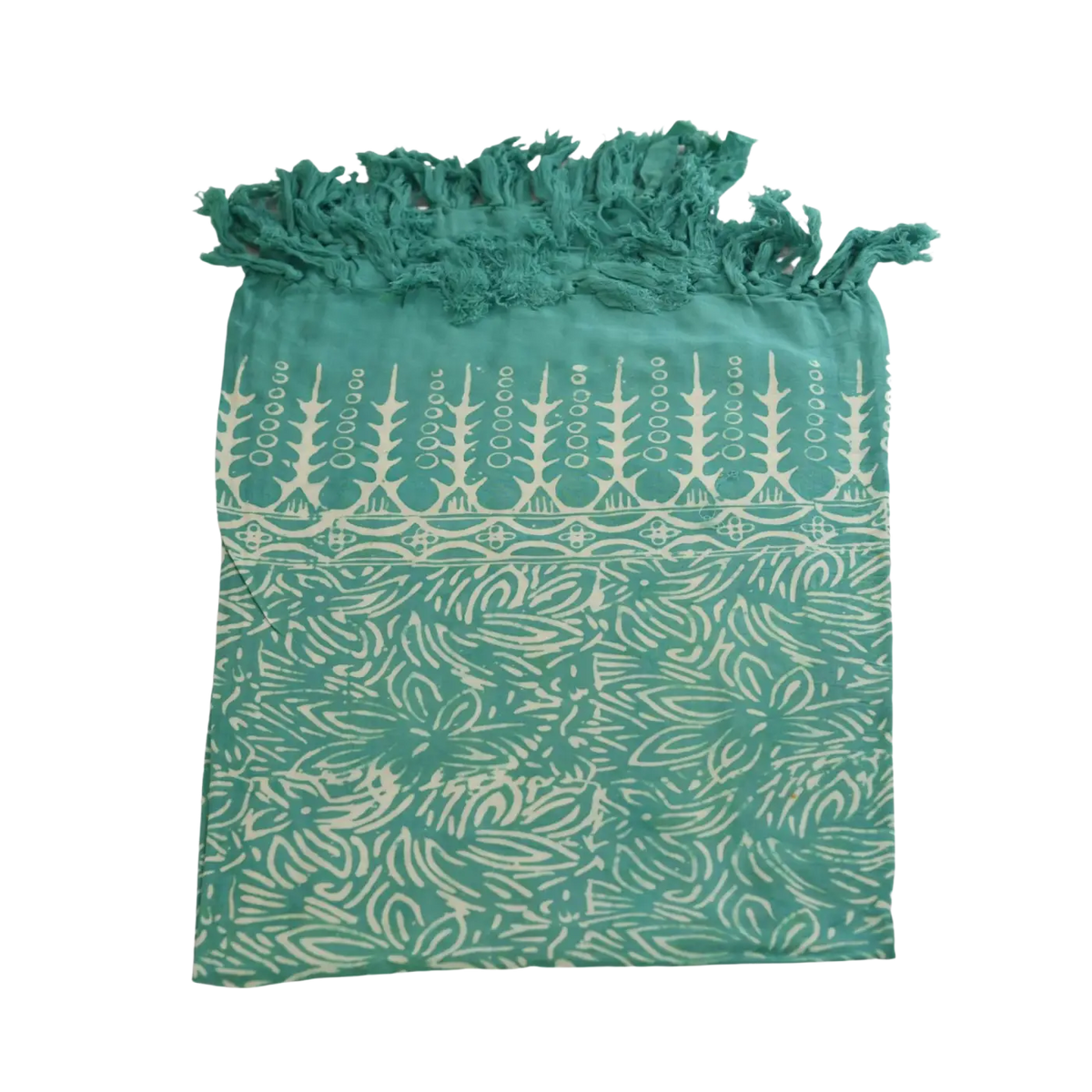 Lunghi Sarong Pareo Tuch, 160x115 cm, scharlachrotes und grünes Batik-Hamamtuch aus Baumwolle, von Mana Shop