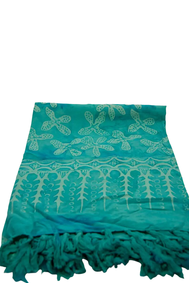 Türkisfarbenes Hamamtuch aus Sarong Pareo Tuch, 160 x 115 cm, mit Batikmuster von Mana Shop, ideal für Strand und Sauna.