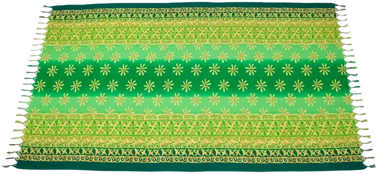 Grünes Lunghi Sarong Tuch von Tropechopf, 160x115cm, leichtes Hamamtuch mit Blumenmuster, für Strand und Sauna