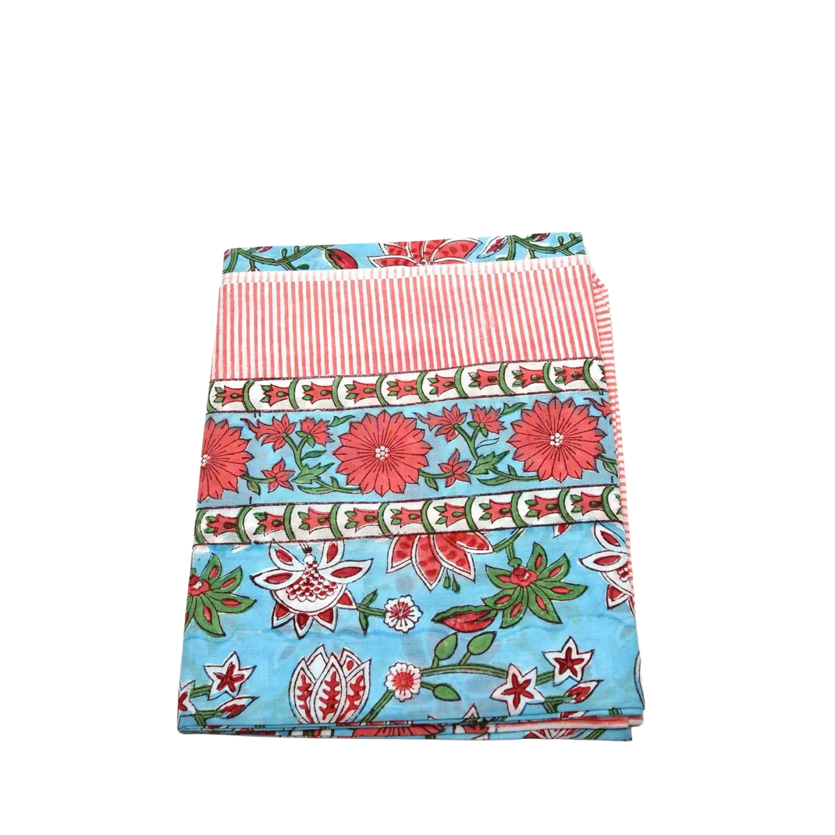 Hellblaues Lunghi Sarong Tuch aus Hamamtuch, 180cm x 108cm, gefaltet, von Mana Shop, weiche Baumwollqualität