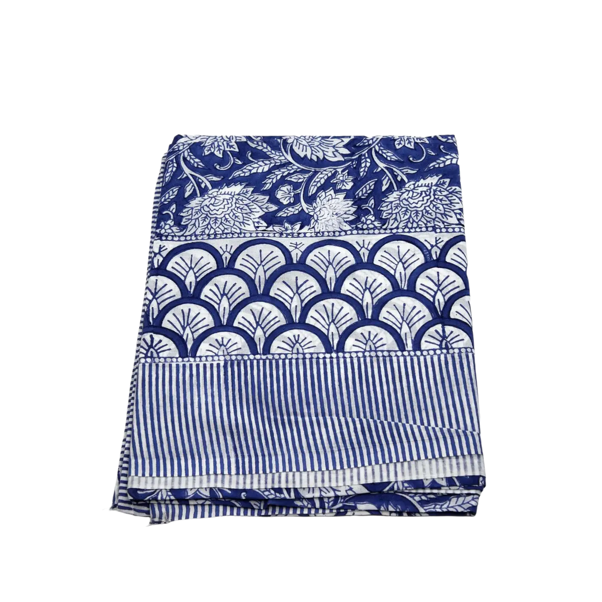 Blaue und weiße Hamamtuch Lungi Sarong Tuch von Mana Shop, 180cm x 108cm, gefaltet, aus Baumwolle