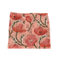 Soft pink lunghi sarong mit lebhaftem muster aus roten mohnblumen und grünen stielen von mana shop