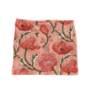 Soft pink lunghi sarong mit lebhaftem muster aus roten mohnblumen und grünen stielen von mana shop
