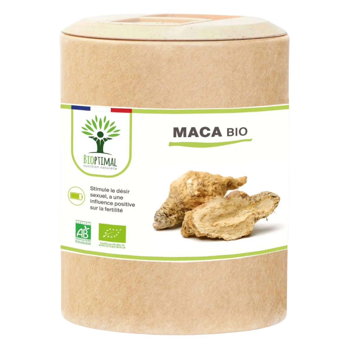 Bio Maca Nahrungsergänzung in Kapseln für Energie, Ausdauer, Libido und Fruchtbarkeit, von Bioptimal