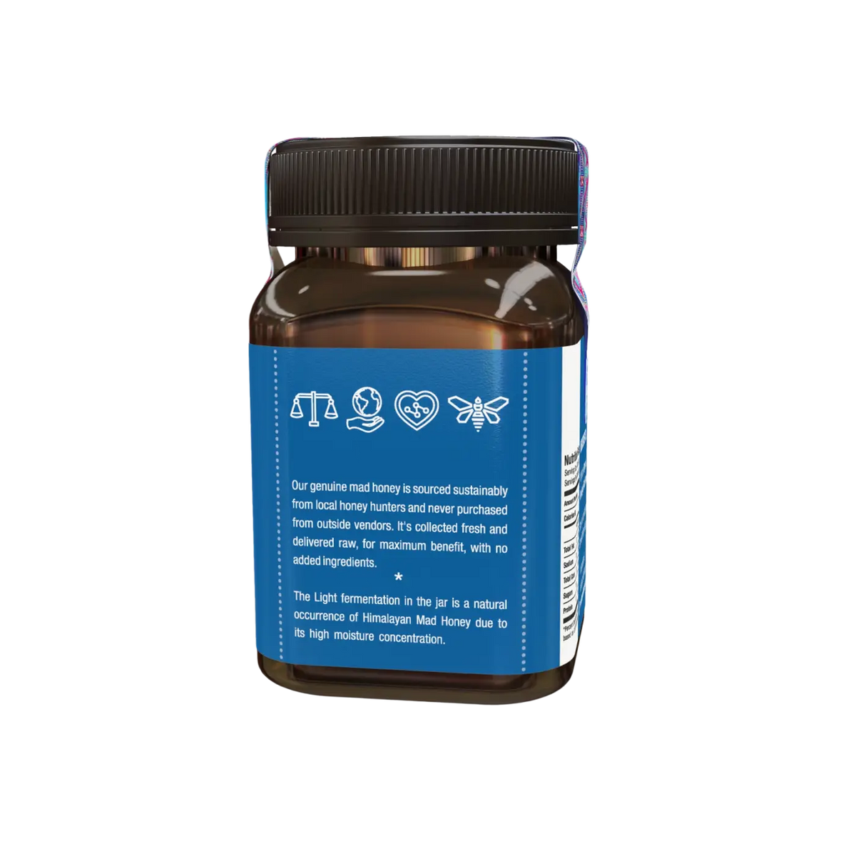 Mad Honey Nepal 500 g in braunem Glas, Nahrungsergänzungsmittel, dunkle Farbe, natürliche Honig-Formel, für Gesundheit und Wohlbefinden