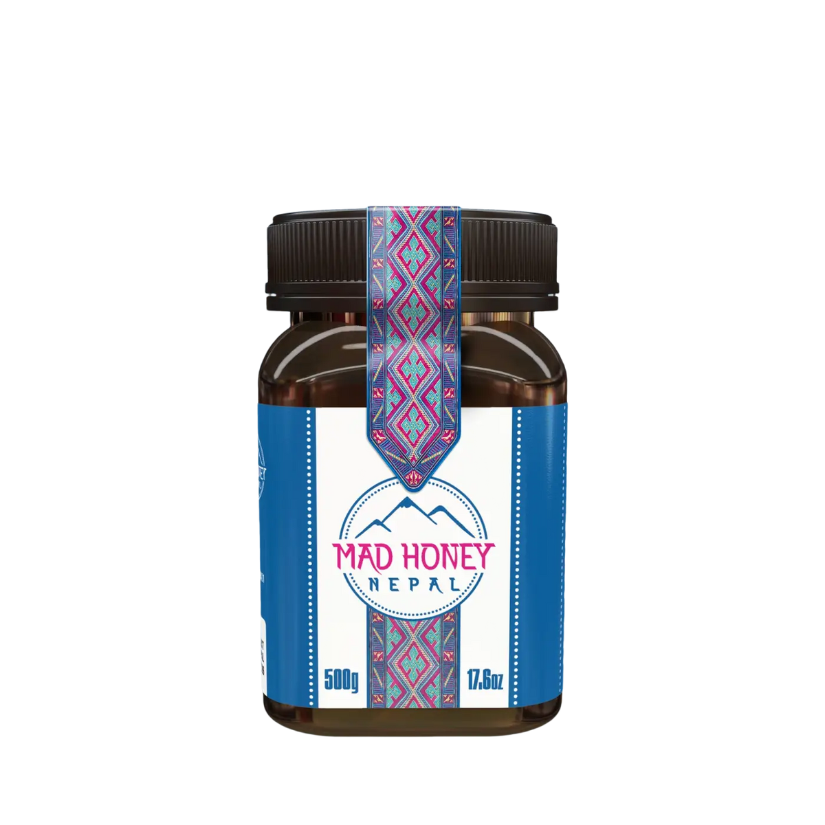 Mad Honey Nepal Nahrungsergänzungsmittel in braunem Glasgefäß, 500 g, mit Honig aus Nepal, authentisches Naturprodukt