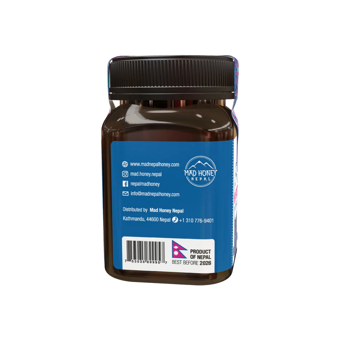 Dunkelbraunes Mad Honey Nepal Nahrungsergänzungsmittel in 500 g Packung, natürliche Honigart aus Nepal