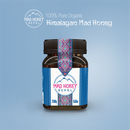 Honey Nepal Mad Honey 250 g in Glasbehälter, natürliches Nahrungsergänzungsmittel mit goldener Honigfarbe, Nahaufnahme