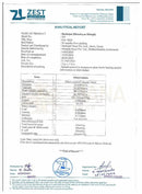 Analytischer bericht von zest laboratories für mad shilajit nepal schwarzen viskosen shilajit resin probe 25 g