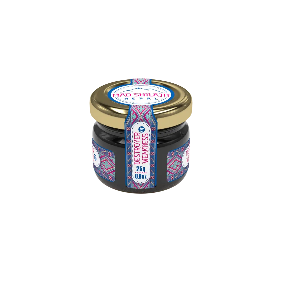 Mad Honey Nepal Mad Shilajit in Glasgefäß, 25 g Nahrungsergänzungsmittel, dunkle Paste im Glas