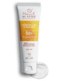 Gesichts-Sonnenschutzcreme von Mademoiselle Agathe, Bio zertifiziert, ungetönt, Lichtschutzfaktor 50+ für natürlichen Sonnenschutz