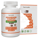 Weiße plastikflasche harmonify magnesium 5 in 1 komplex mit magnesium glycinat, citrate und malate 120 veggie kapseln