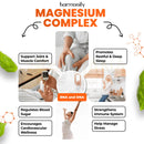 Harmonify magnesium 5 in 1 komplex supplement mit magnesium glycinate citrate malate in weiß-orange design