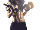 Black dumbbells mit metall-gewindestäben und gewichtsscheiben neben magnesium komplex kapseln vegan hochdosiert