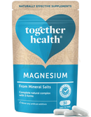 Together health magnesiumpräparat pouch mit blauem herzlogo und weißen kapseln vor beige gemustertem hintergrund für mana shop marine magnesium image to zoom