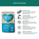 Magnesiumpräparat pouch von together health mit blau-beiger herzform, pflanzenbasiert und kompostierbar bei mana shop marine magnesium image to zoom