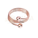 Rose gold mehrschichtiger kupferring mit polierten kugelenden und neodym magneten für ayurveda spezialisten