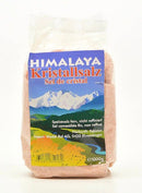 Mahlzeiten mit Maharishi Himalaya Salz gemahlen, 1 kg, naturbelassenes Gewürz mit rosa Kristallen, in einer transparenten Verpackung