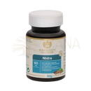 Dunkelbraune glasflasche mit weißem deckel und label maharishi ayurveda nidra 60 tabletten ayurvedische kräutertabletten mana shop