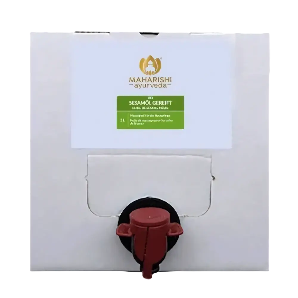 Maharishi Sesamöl, gereift, biologisch, 5 Liter, ayurvedisches Massageöl mit natürlicher Textur.