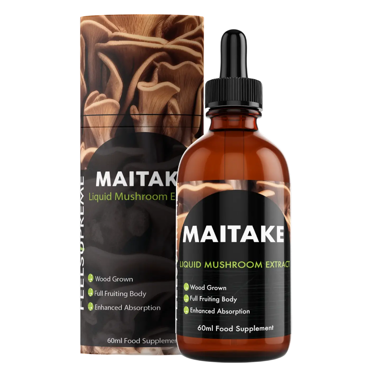 Maitake Pilzflüssigkeit von Feel Supreme zur Unterstützung des Herzens, antioxidative Wirkung und Entzündungshemmung, flüssige Nahrungsergänzung