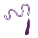 Mala amethyst 108 perlen mit lila amethystperlen, silberfarbenen metallakzenten und passender quaste von mana shop