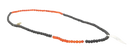 Beaded mala kurz ebenholz necklace with vibrant orange karneol and deep black beads in alternating segments from mana shop