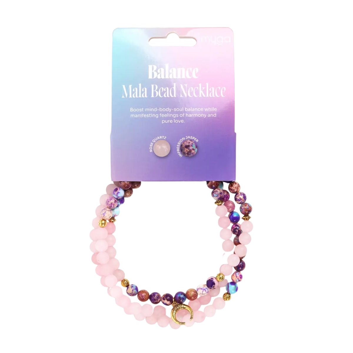 Mala Perlenkette und Handkette von Myga Eco, Balance Gebetskette aus natürlichen Perlen für Hals und Handgelenk