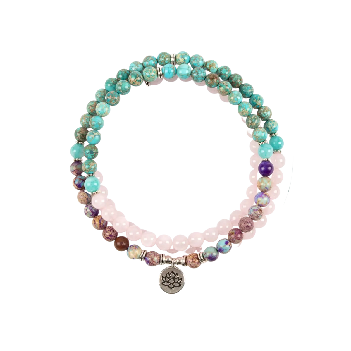 Myga Eco Rebirth Mala Gebetskette mit Perlen für Hand und Hals, elegantes Schmuckstück für Meditation und spirituelle Praxis
