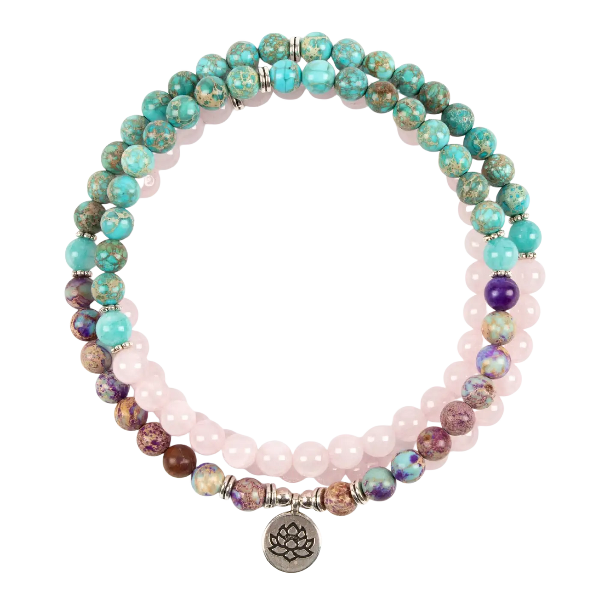 Myga Eco Rebirth Mala Gebetskette aus Perlen, geeignet für Hand und Hals, eleganter Schmuck für Meditation und spirituelle Praxis