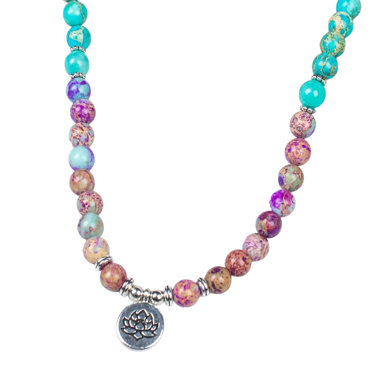 Myga Eco Rebirth Mala Gebetskette aus Perlen, tragbar an Hand und Hals, eleganter Schmuck mit spirituellem Design