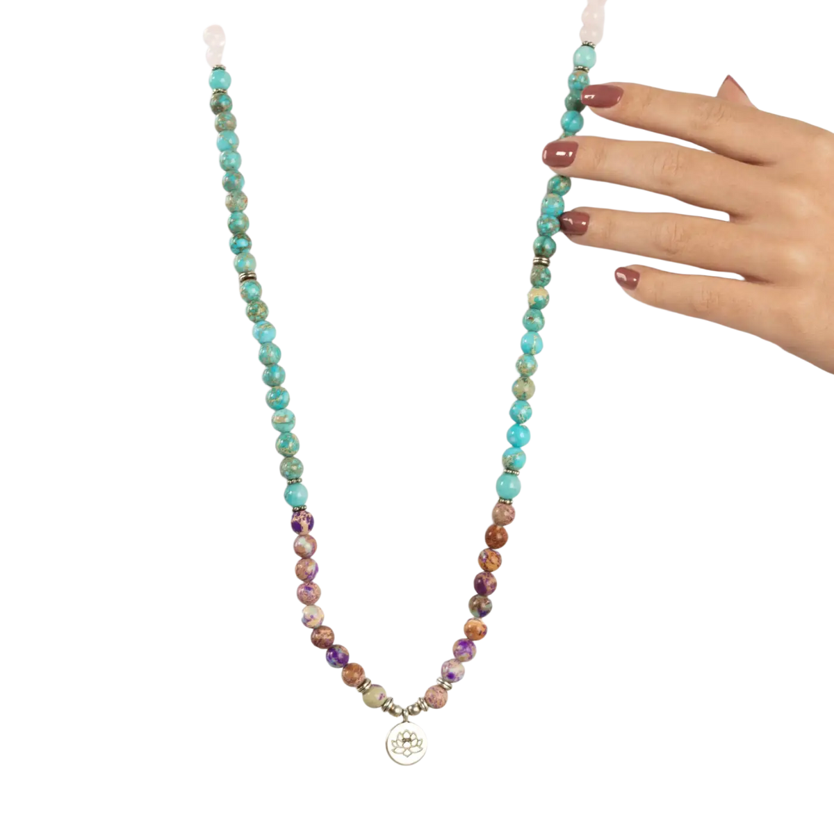 Lange Mala Perlenkette von Myga Eco, Rebirth Gebetskette, für Hand und Hals, aus natürlichen Perlen gefertigt, eleganter Schmuck