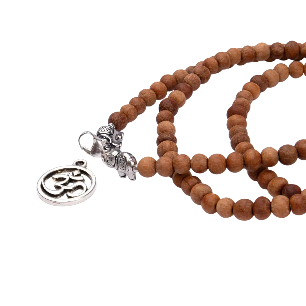 Mala Wickel-Armband aus Sandelholz, Modeschmuck, braunes Holzarmband, handgefertigt, elegantes Design, Bodynova Schmuck