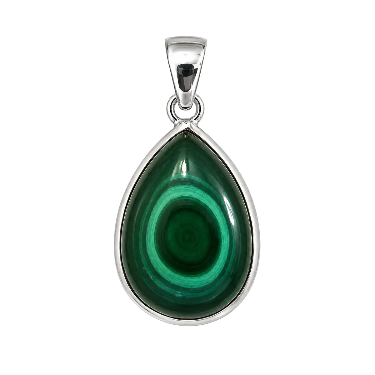 Handgefertigter Malachit Silberanhänger mit 2cm x 1,5cm, elegantes Schmuckstück aus Mana Shop.