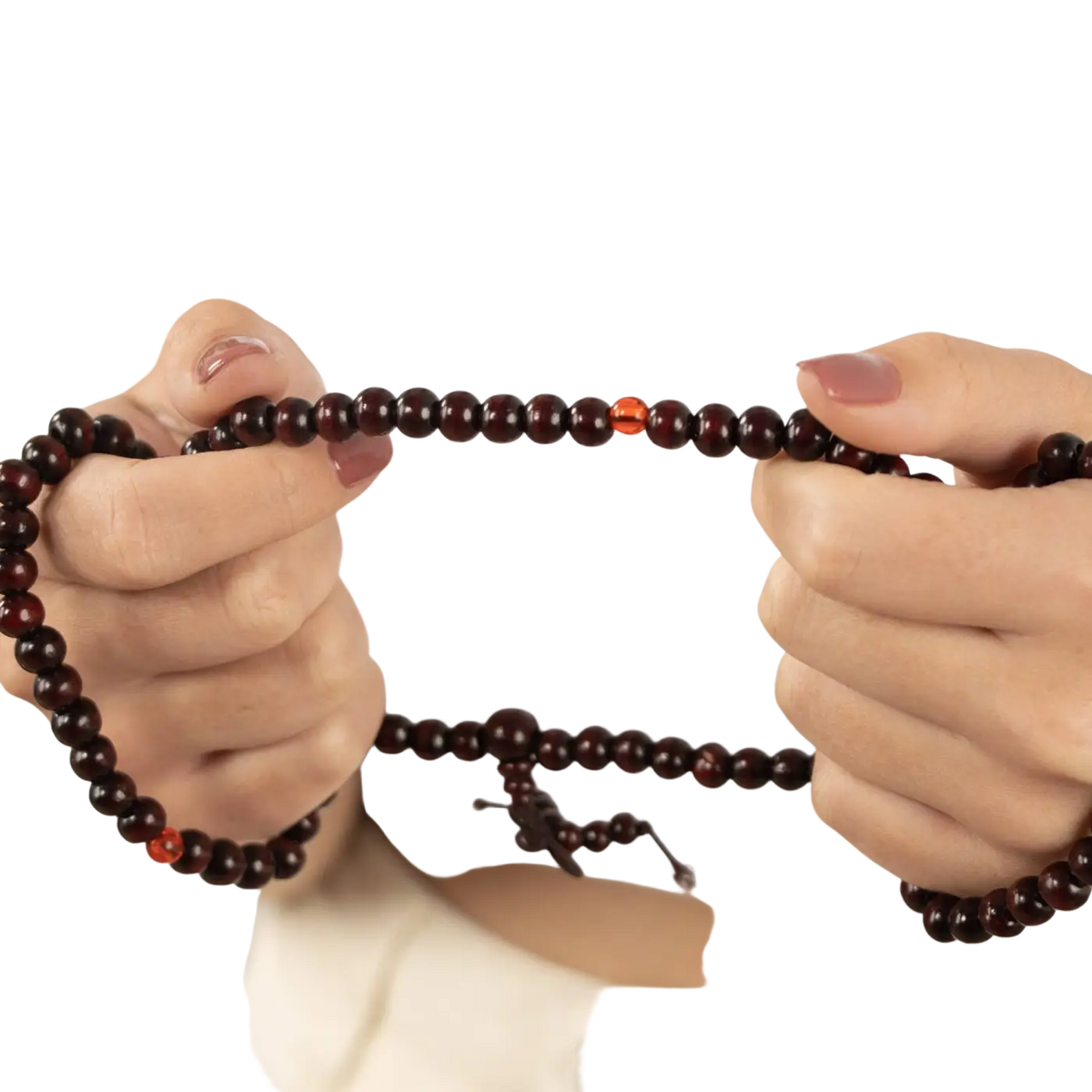 Braune Holzperlen Mala Gebetskette von Myga Eco, Meditations-Perle Mala, Schmuck für Achtsamkeit und Entspannung