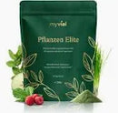 Bio Superfood Pulver von Mana Shop, PflanzenElite, in 200 g Verpackung, zeigt frisches, grünes Pulver für Energie und Vitalität.