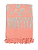 Korallenblüte Lunghi Sarong Pareo Tuch, Hamamtuch von Mana Shop, 160x115cm, farbenfrohes Strand- und Badetuch